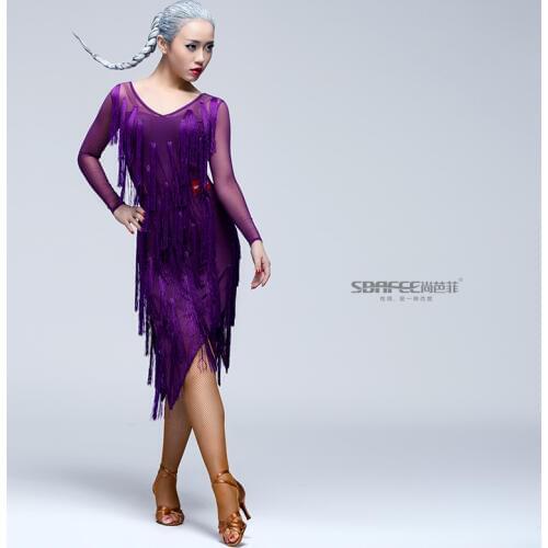 Latin Dance Dress Sexy Tassels Skirts franjas roupas danskleding Dancing Shirts Tanzrock Latein Samba vestido baile latino mujer