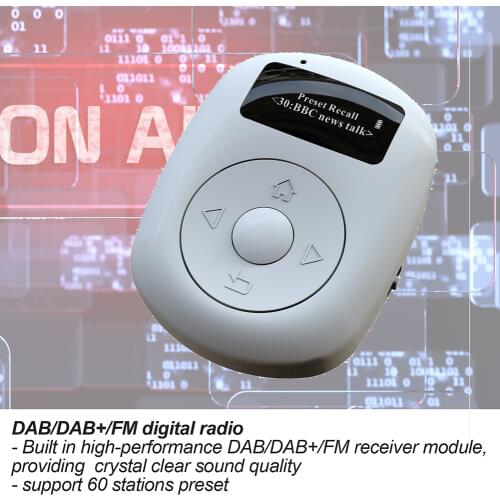 Portable DAB/DAB+ Radio Receiver with OLED Sports Music Player FM Bluetooth-Compatible Handsfree Broadcasting Radio w/ Earphone