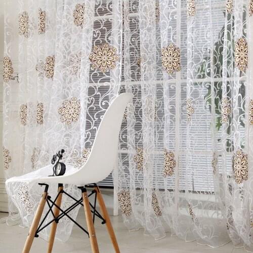 Modern Flower Tassel Curtain Line String Window Curtain Door Room Divider Scarf Valance Bedroom Kitchen Tulle Sheer Curtains