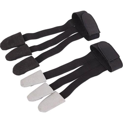 Archery 3 Fingers Leather Black Protective Hand Guard Glove Safety Recurve Compound Bow Shooting slingshot hunting