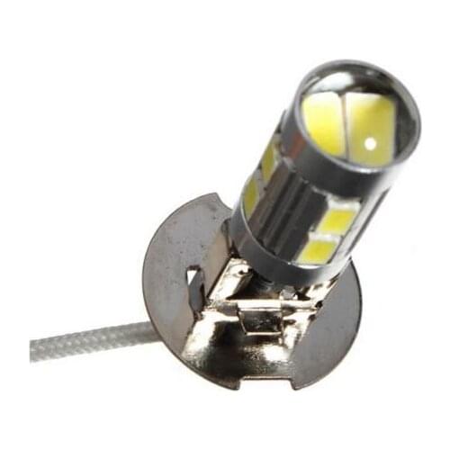 2Pcs Extremely Bright H3 5630 10SMD LED Fog Light Bulbs 12V Waterproof for DRL or Fog Lights, Xenon White