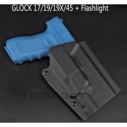 Tactical IWB Kydex Gun Holster for Glock 17/19/19X/45 Pistol Holster TLR-1/X300/X400 Flashlight Case Waistband Concealed Carry