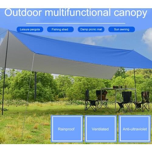 Outdoor Awning Shelter Waterproof Tarp Camping Tent Shade Rain Fly Ultralight Garden Beach Large Anti-UV Sun Protection Canopy