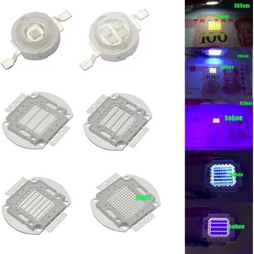 High power LED chip UV COB Purple Light 360Nm 370Nm 380Nm 390Nm 400Nm 410Nm 3W 5W 10W 20W 50W 100W Ultraviolet lamp Curing SMD