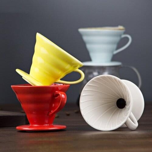 V60 Coffee Filter Cup Ceramic Drip Cup Coffee Filter Cup Hand-made Coffee Cup Spiral Filter Cup Drip Pot For 1-4 People