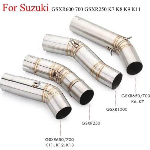 K7 GSXR 600 750 GSXR700 GSXR750 Motorcycle Exhaust Muffler Middle Link Pipe Tube Slip On For Suzuki GSX R600 R700 R750 K7 K8