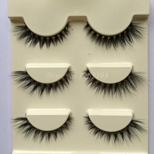 YOKPN 3 Pairs 3D False Eyelashes Natural Crisscross Messy Three-dimensional Realistic Thick Soft Fake Eyelashes Makeup Lashes