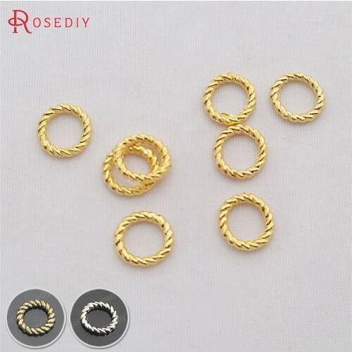 29331)100PCS Diameter 10MM Thickness 1.5MM Gold Color Zinc Alloy Twisted Closed Rings Jewelry Findings Accessories Wholesale