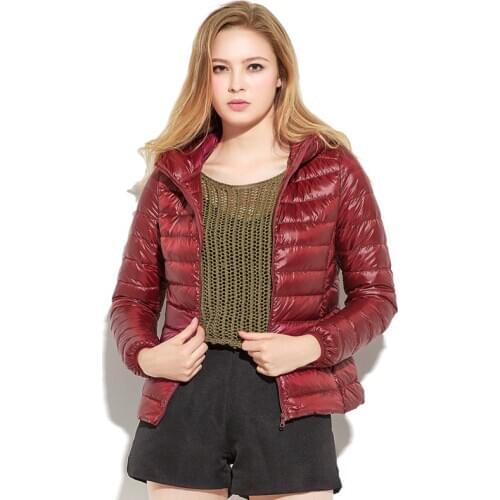 Winter red wine/blue Jacket Loose Parka Women Short Down Cotton Hood Ladies Female Warm Snow Plus Size Quilted Overcoat Top Hat