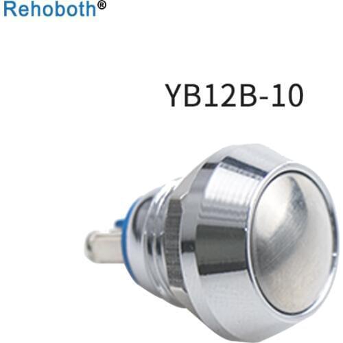 1Pcs 2 Pin 12mm mini self re-set waterproof switch ring lamp type momentary Push button