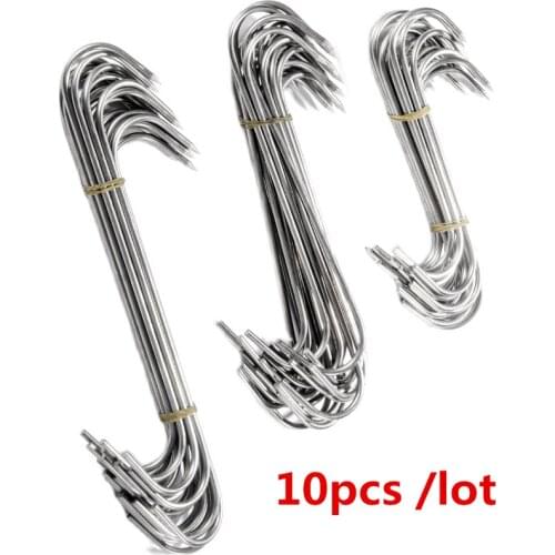 10pcs S Sharp Stainless Steel Beef Meat hook Roast Squab Chicken Wing kitchen Hooks BBQ Bacon bacon roast duck beef Turkey hook