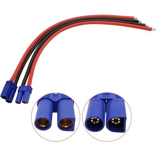 2Pcs EC5 Male Female Wire Connector 10AWG Silicone Cable EC5 Plug Jack Length 150mm 300mm 500mm for RC Battery Toys