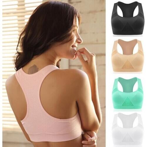 2019 Hot Sale Absorb Sweat Women bra 4 Colors Racerback Padded Top Vest Fitnesss Yo-ga BH Stretch Crop tops