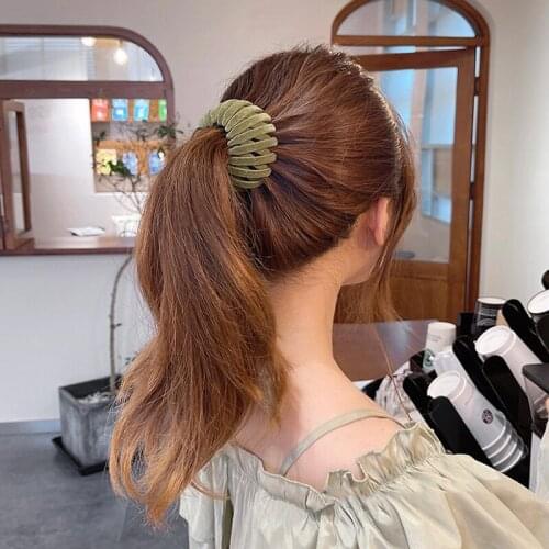 2021 New Women Hair Claw Hair Bun Bird Nest Expanding Horsetail Buckle Hair Clip Girls Ponytail Claw Hair Accessories