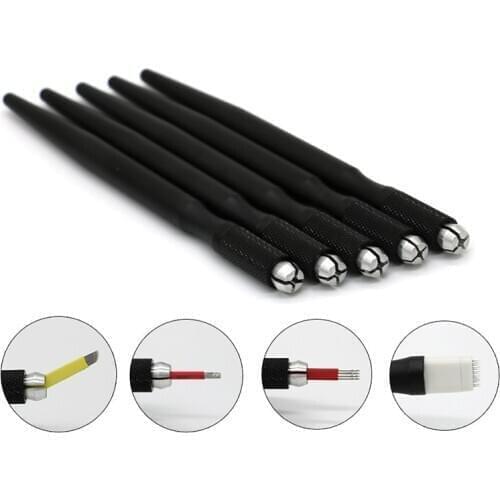 25 pcs Round Flex Needle Lock-Pin Device Manual Permanent Makeup Embroidered Eyebrow Tattoo Pen Tebori Microblading Pen