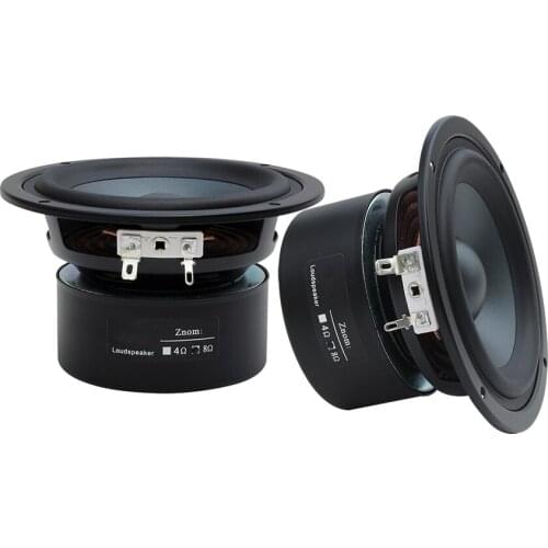 4Inch Three-Way Dual Magnetic Pure Midrange Speaker 4/8ohm25W Fully Antimagnetic Loudspeaker Unit DIY For Home Theater 2pcs