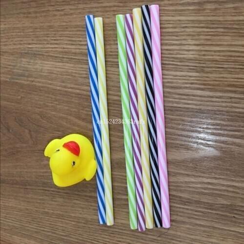 500pcs Strip Drink Straws Colorful Reusable Plastic Stripe Drinking Straws Party Decoration Wholesale