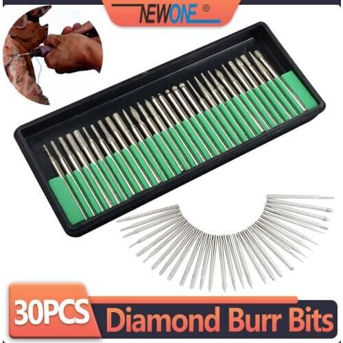 Diamond Burr 30pcs Superior Bits Drill For Engraving Carving Rotary Tool