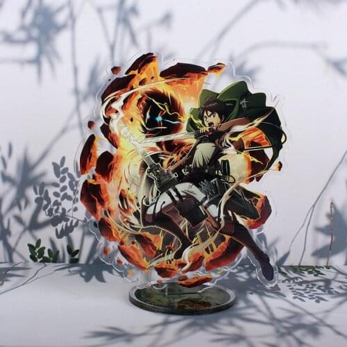 1 Pcs New Anime Attack on Titan Eren Levi Rivaille Acrylic Figure Stand Model Plate Desk Decor Cosplay Toys Collection Gifts