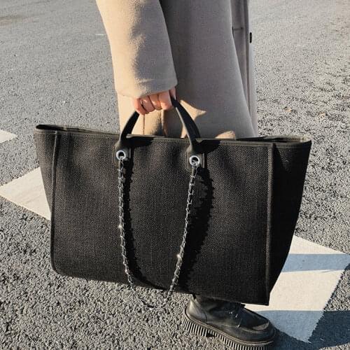 Big Size New Handbags Chains Shoulder Bags Ladies Fashion Brand Cotton Fabric Women Messenger Bags