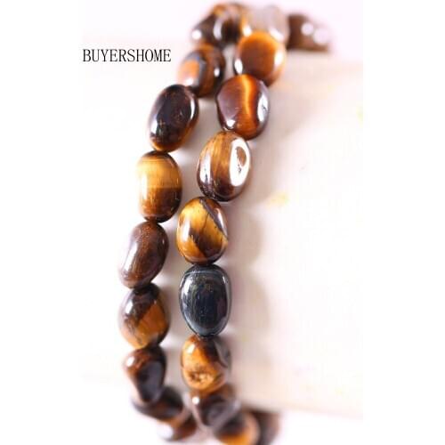 Hot Wrist Jewerlry For Women Natural Stone Beads Irregular Shape Gold Tigers Eye Bracelet 7.5" 1Pcs H1300