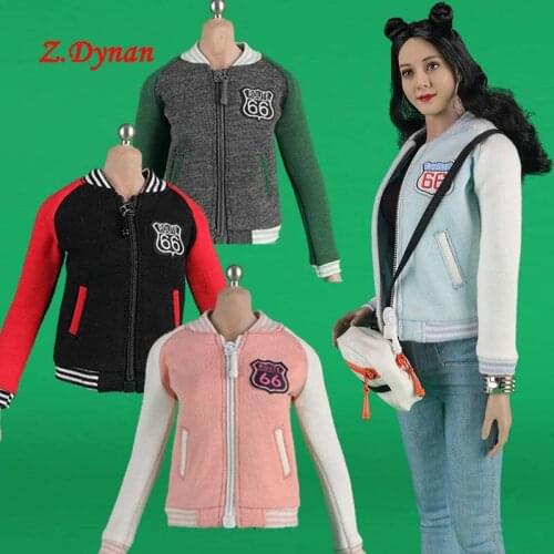 CC009 CCTOYS 1/6 Phicen Female casual Baseball Jacket Sportswear Sports Coat women jeans for 12" Action soldier Figure body doll
