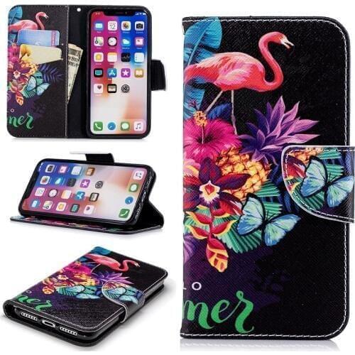 Bookcover For iphoneX 3D painted Cute panda TPU leather flip wallet case for 6s Plus 7Plus iphone SE cover DHL Free shipping