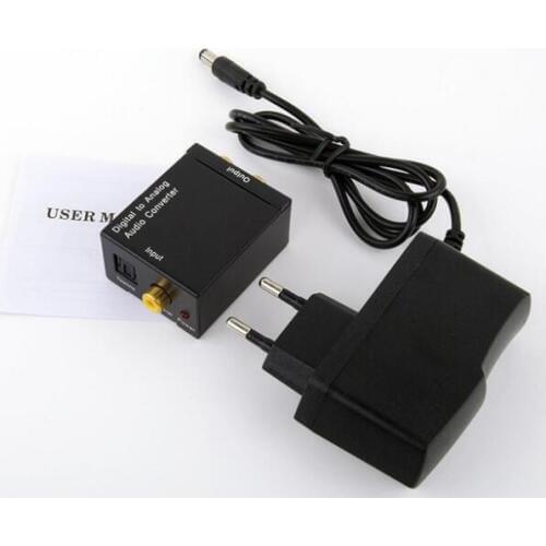 Digital Optical Coaxial Toslink Signal To Analog Audio Converter Adapter RCA Digital To Analog Audio Converter Adapter