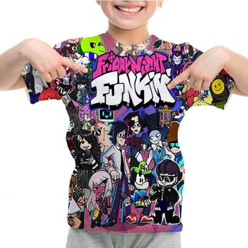Childrens T-shirt 3D Print Friday Night Funkin T shirt Boys Tops Tees Summer Short Sleeve Tshirts Hip Hop Street Anime Clothes