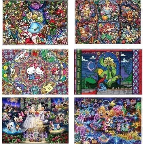 Disney Full Drill 5D DIY Diamond Painting"Cartoon Mickey Princess mouse cat"Embroidery Cross Stitch 5D Rhinestone