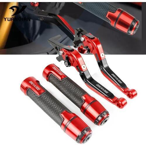 For MOTO Guzzi BREVA 1100 2006 2007 2008 2009 2010 2011 2012 Motorcycle CNC Adjustable Brake Clutch Lever and handle grips set