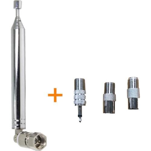 Hot Selling76cm FM Radio Antenna F Type Male TV Antenna Portable Telescopic With 3 Adapters 4 Pcs/set