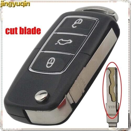 Jingyuqin 3 B Cutting Remote Car Key Blade Flip Case Shell Cover for Volkswagen VW Golf Passat Polo Jetta Touran Bora Sharan