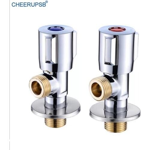 Kitchen Sink Hot Cold Water Angel Valve Wall Mount Water Top Cock Bathroom WC Toliet Shut Off Valves Chrome Basin Sink Valve 1/2