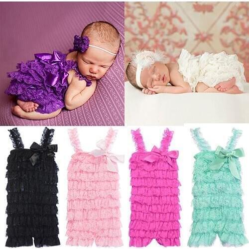 Girls' Lovely Cutie Bowknot Lace Ruffle Petti Toddler Baby Sling Romper Jumpsuit