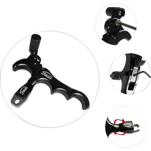 Hunting Compound Bow Archery Release Aids Archery Thumb Trigger Adjustable 4 Finger Thumb Trigger Compound Bows Shooting Tool