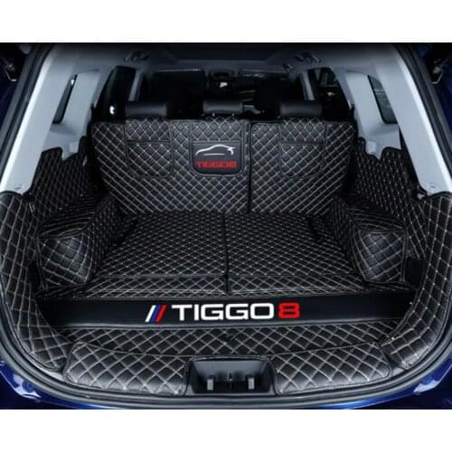 Leather Car Trunk Mat cargo liner for Chery Tiggo 8 2018 2019 2020 durable 5 seats 7 seats luxury boot carpet rear