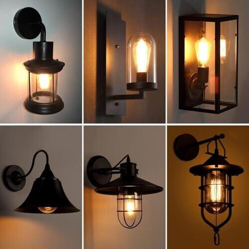 American retro industrial style creative bedside lamp balcony aisle wrought iron nostalgic corridor bar cafe lamps LX102214