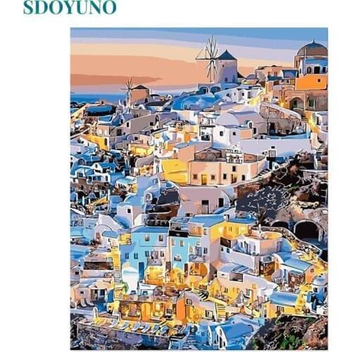 SDOYUNO 60x75cm Paint By Numbers Kits Scenery Painting By Numbers On Canvas Landscape Frameless Handpaint DIY Home Number