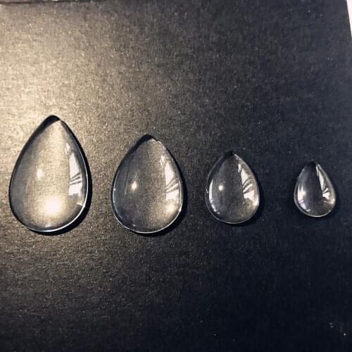 100 pcs Ellipse flat / sequins transparent sapphire glass patch DIY jewelry accessories accessories bottom bracket