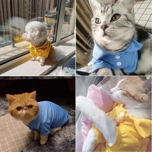 New Style Polo Shirt Spring Summer Dog Clothes Casual Pet Cat Shirts Vest Clothes for Small Dogs Kitten Kitty Costumes Clothing