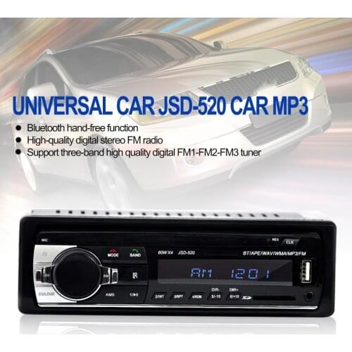 NEW jsd-520 12V Stereo Bluetooth-compatible FM Radio MP3 Audio Player USB/SD Port Car In-Dash 1 DIN Auto Electronics Subwoofer