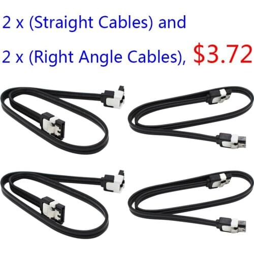 New 50CM Serial ATA SATA 3 RAID Data HDD Hard Drive Disk Signal Cables Black Straight/Right Angle High Speed SATA Data Cable