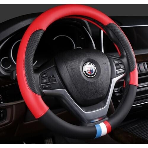 37-38CM New Car Steering Wheel Cover Artificial Leather Steering-Wheel Covers Breathable Fabric Braid Auto Accessories Universal