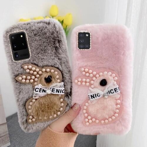 Plush Phone Case For Samsung Galaxy A01 Core A10 A21 30S 10E A11 A50 A51 A70 A71 5G A6 A8 Plus 2018 M31 30S M11 Animal Cover