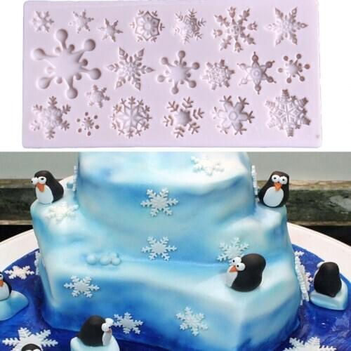 Multiple Shapes Christmas Snowflake Cake DIY Mold Silicone Party DIY Fondant U2JC
