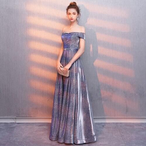 Real Photos Tulle Crystal Royal Blue Color Party Occasion Formal Long Evening Dress 2020 Suosikki