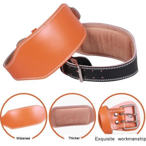 Leather Mens Belt Sport Weightlifting Waist Support Belt Fitness Barbell Dumbbel Training Lumbar Back Support