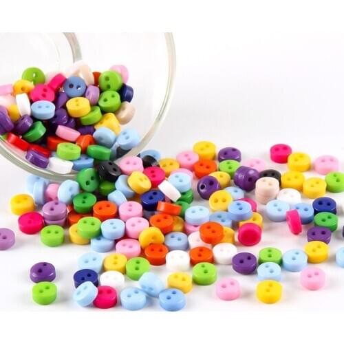 DIY Apparel Sewing 6mm 2 Holes Mini Candy Color Resin Round Buttons Clothes Button Garment Accessories Scrapbooking 1000pc/lot