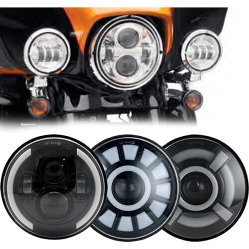 E mark number DOT Approved 7" Inch Motorcycle LED Headlight Hi/Lo Beam Assemblies Lamp Projector